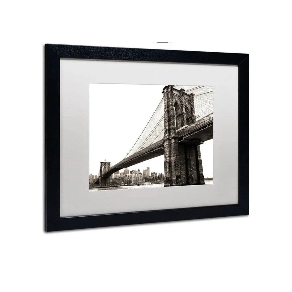 Brooklyn Bridge Wall Art 16x20 Black Frame White Matte CATeyes City Print Decor